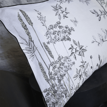 Housse de coussin en lin imprimé, Graminées