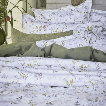 Organic cotton satin bedding set, Jardin des Sens