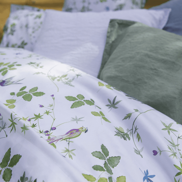 Parure de lit en satin de coton biologique GOTS, Envolée