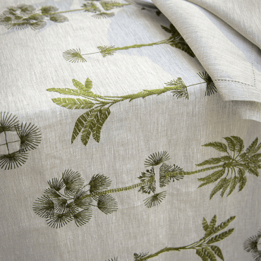 Embroidered linen tablecloth, Barbade