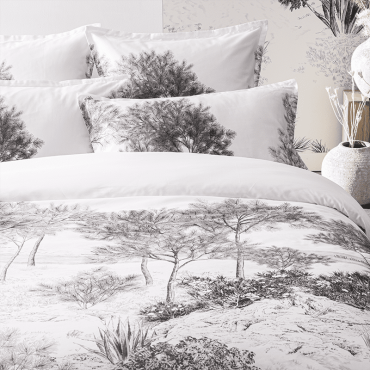 Organic cotton satin bedding set, Dune