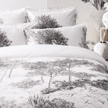 Organic cotton satin duvet cover, Dune