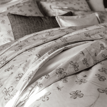 Parure de lit en satin de coton biologique GOTS, Quatre Feuilles