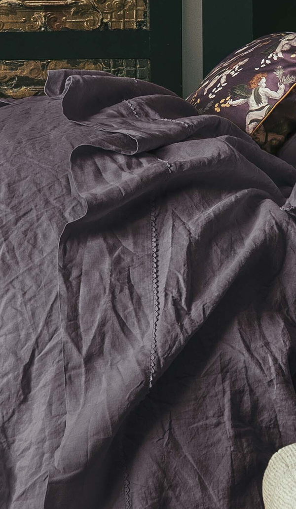 Hellebore purple bed set linen
